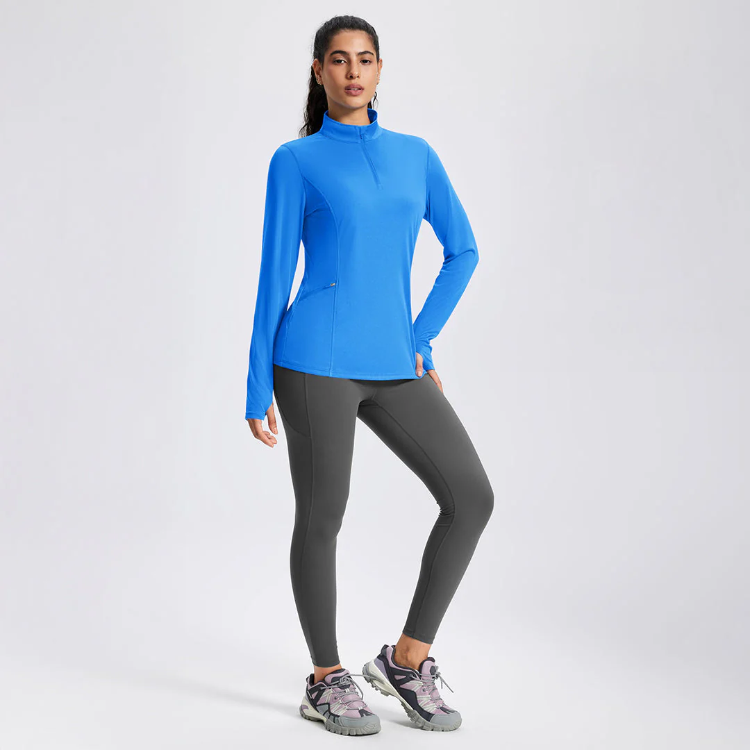 Women's UPF 50+ Quarter Zip Long Sleeve Sun Shirt
