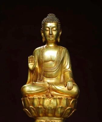 38CM Old Chinese Bronze Statue w/ Buddha N2932