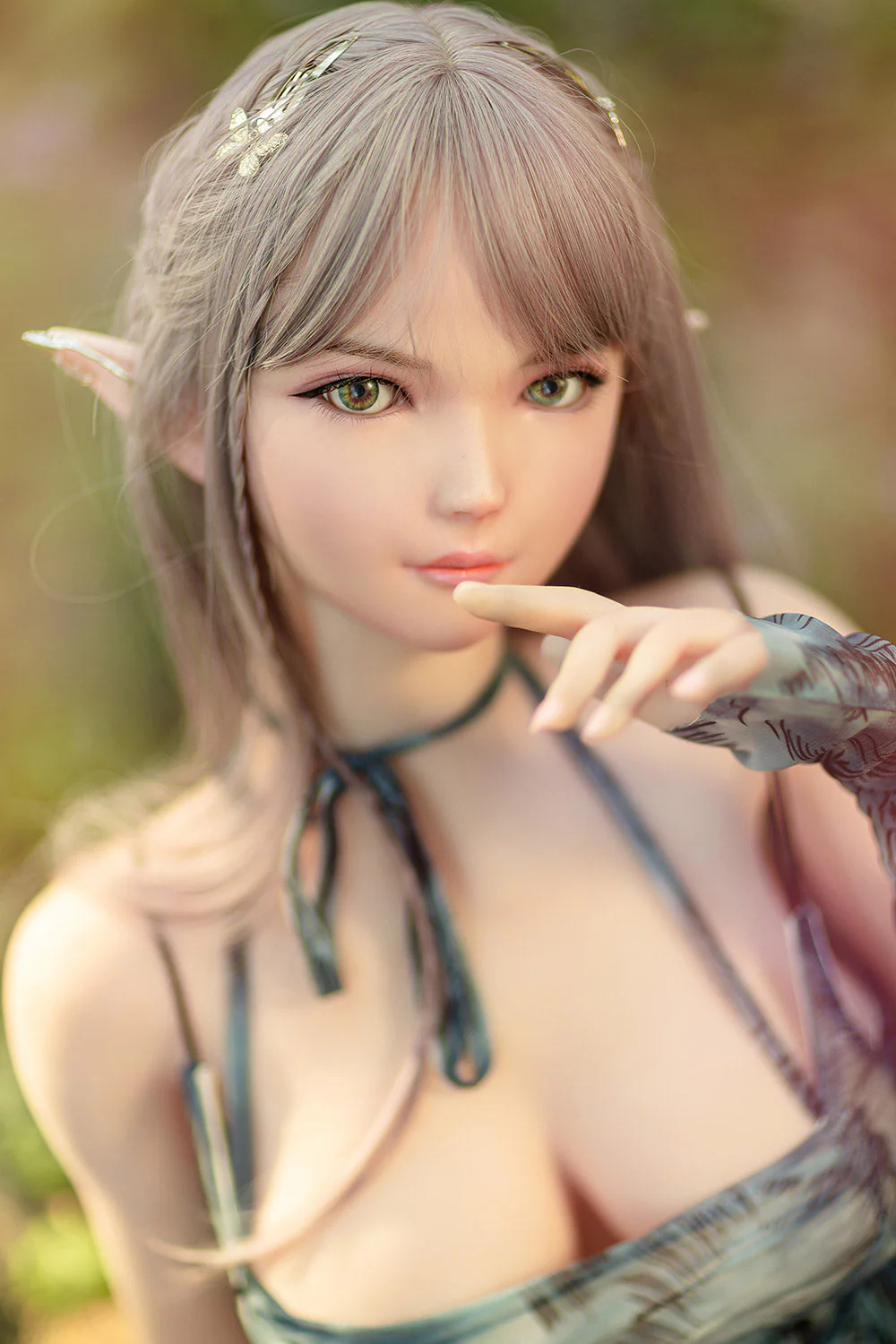 US Stock - RIDMII Aggie Unique Design 5ft34/ 163cm App-Controlled Silicone Head + TPE Full Body ELF Lovely Hentai Sex Doll