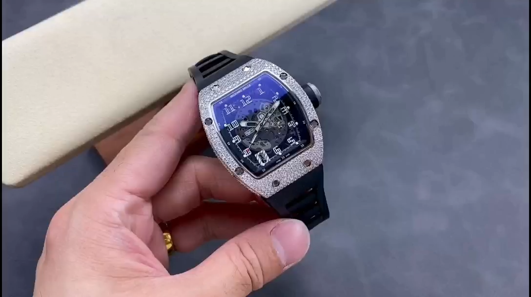 【7A Quality】Richard Mille White Gold Diamond Set RM 010