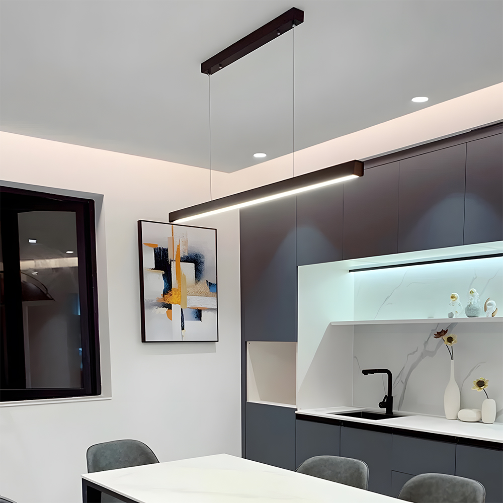 Modern Acrylic Minimalist Linear LED Pendant Light For Dining Room