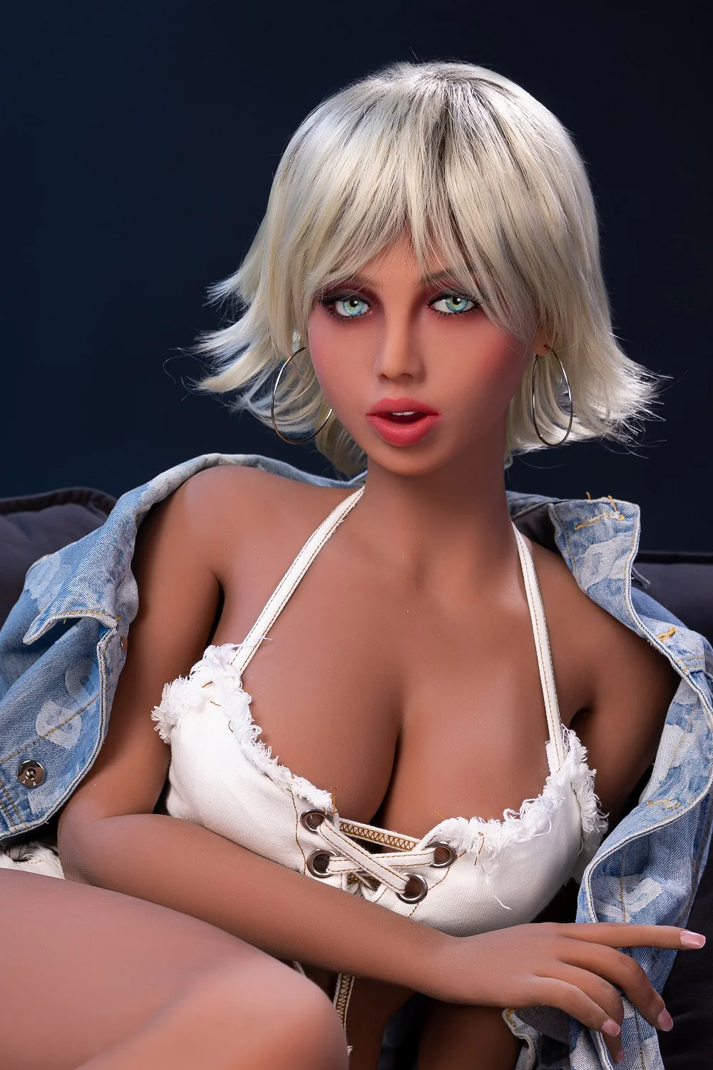 US Stock - Quanna 5ft34/ 163cm TPE Full Size Hot Tan Adult Lesbian Sex Doll With Dildo