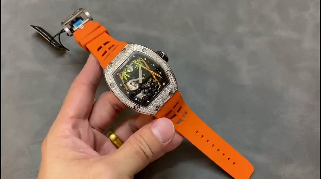 【7A Quality】Richard Mille RM 026 01 Panda A Luxurious Bamboo Wonderland Diamond And Gold