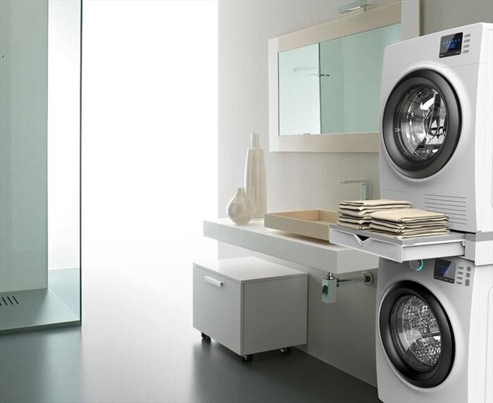 MELICONI - Kit sovrapposizione lavatrice TORRE DUO-Tecnopolimero bianco e grigio