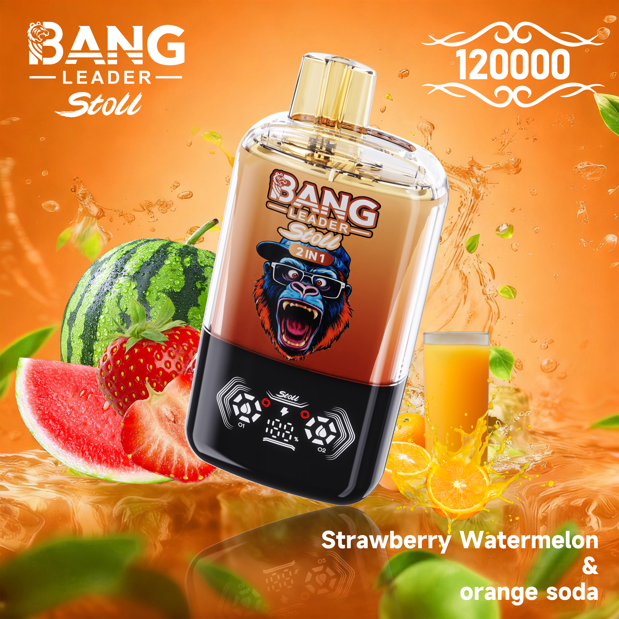 [Minimum order of two]Bang Leader Stoll 120K Puffs 2-in-1 Prefilled Vape | Dual Flavor,  Rechargeable