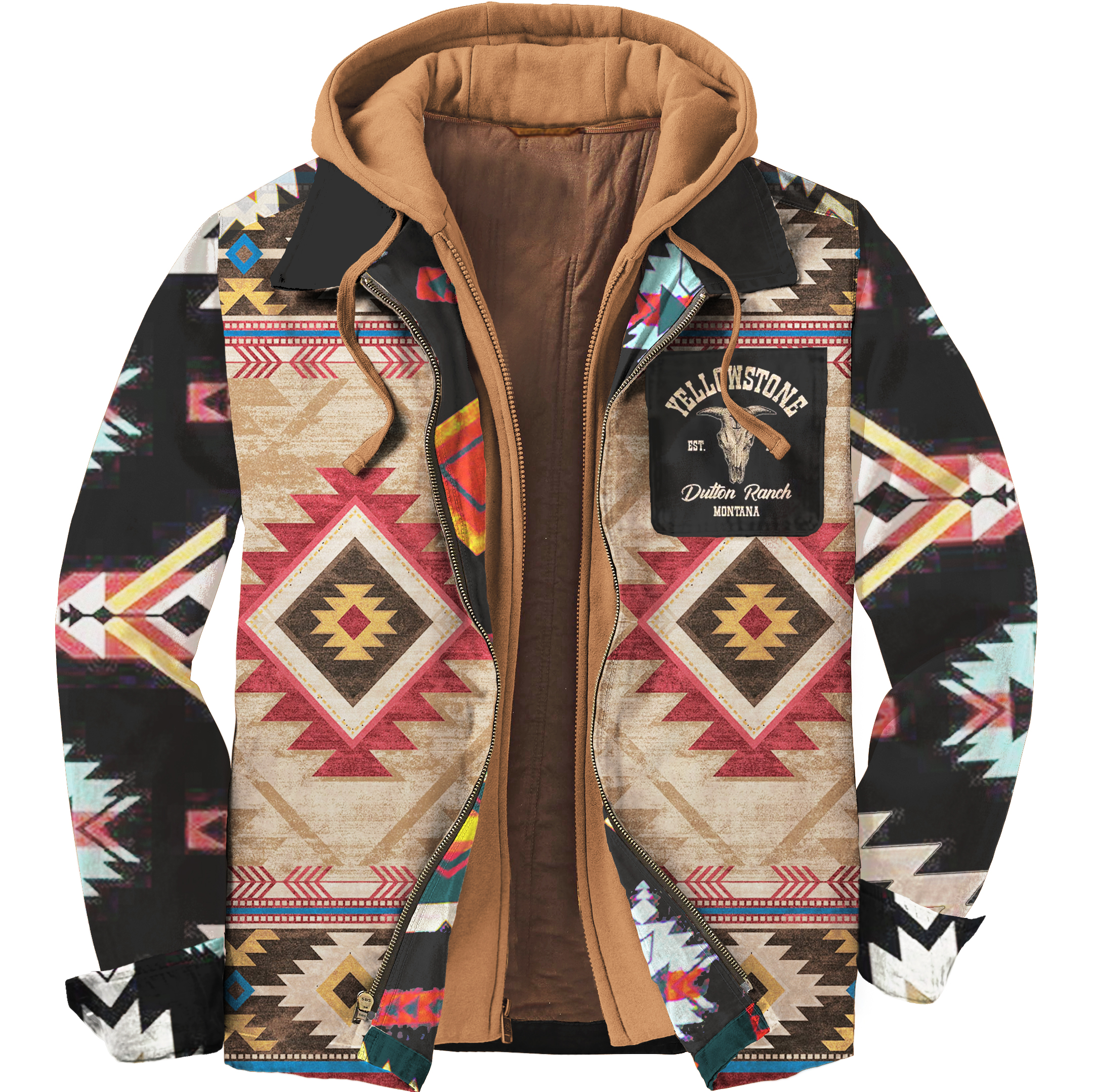 Men's Unisex Yellowstone Western Tribal Shirt Hooded Jacket