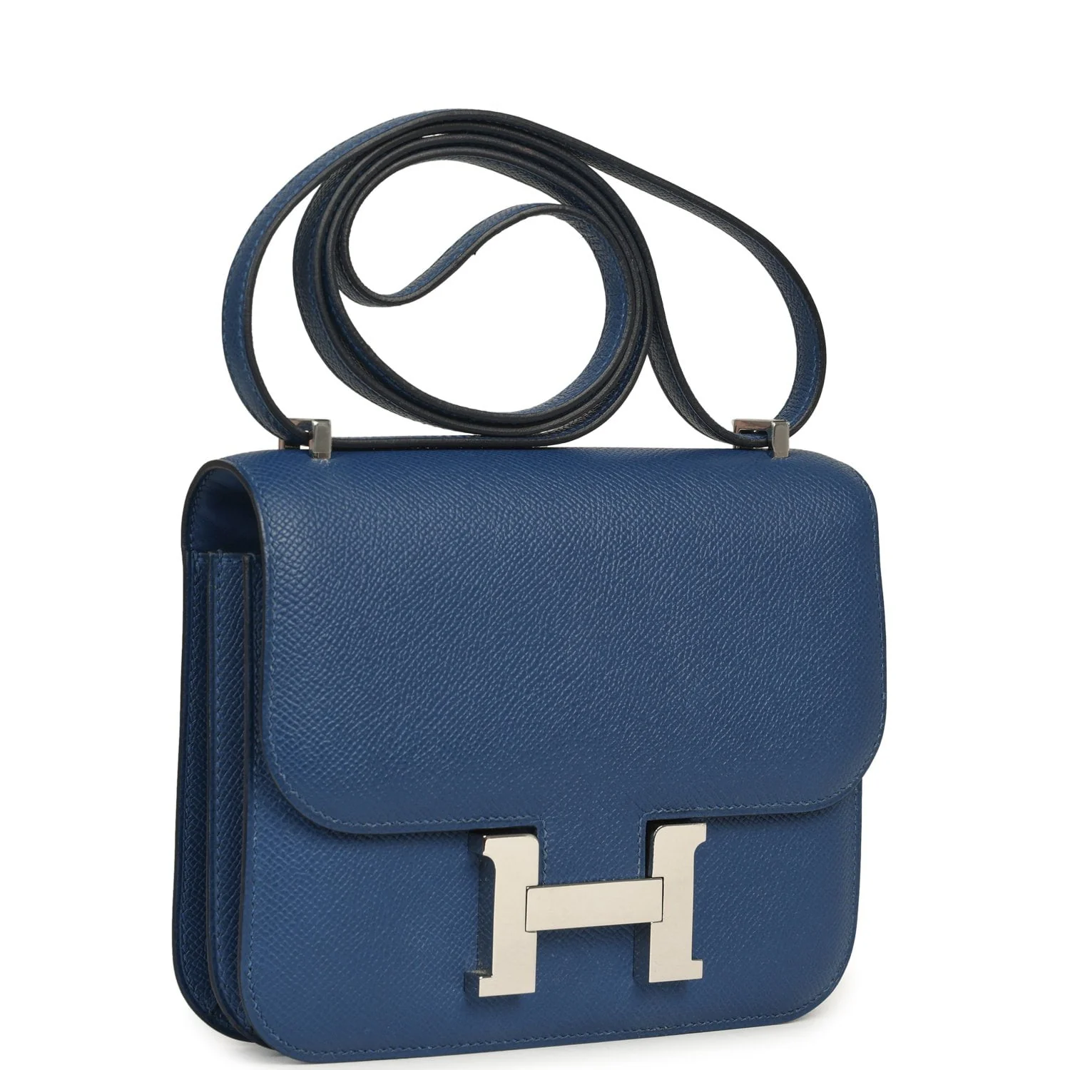 Hermes Constance 18 Bleu Tie Epsom Palladium Hardware