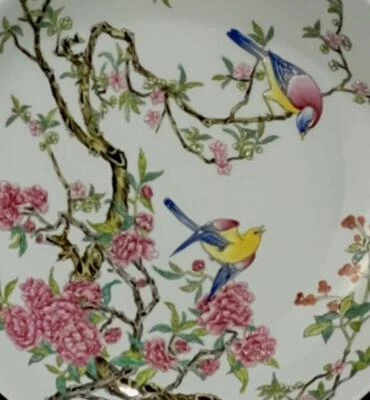 Yongzheng Signed Old Chinese Famille Rose Dish W/bird N1055