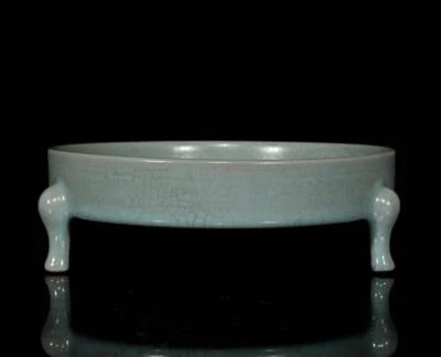 Old Chinese Ru Kiln Brush Washer w/figure N2009