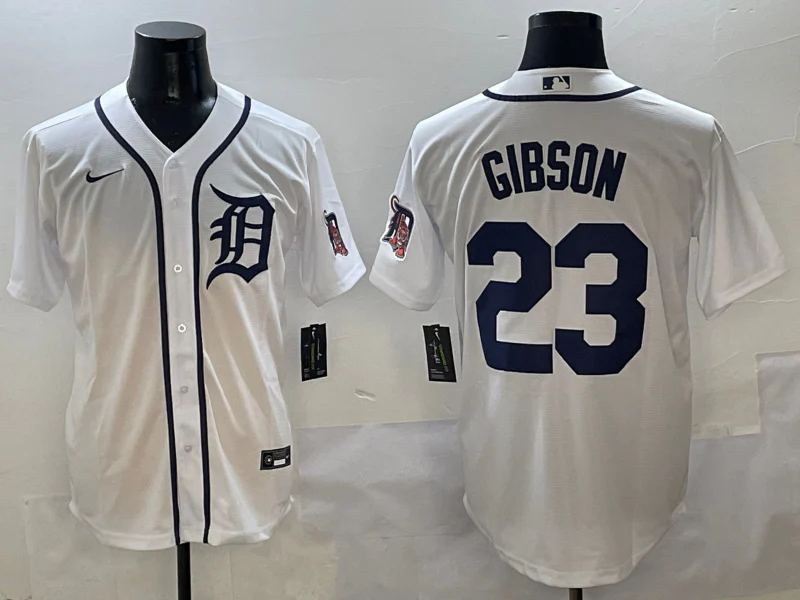 Men's Detroit Tigers Kirk Gibson #23 White Home Replica Player Jersey