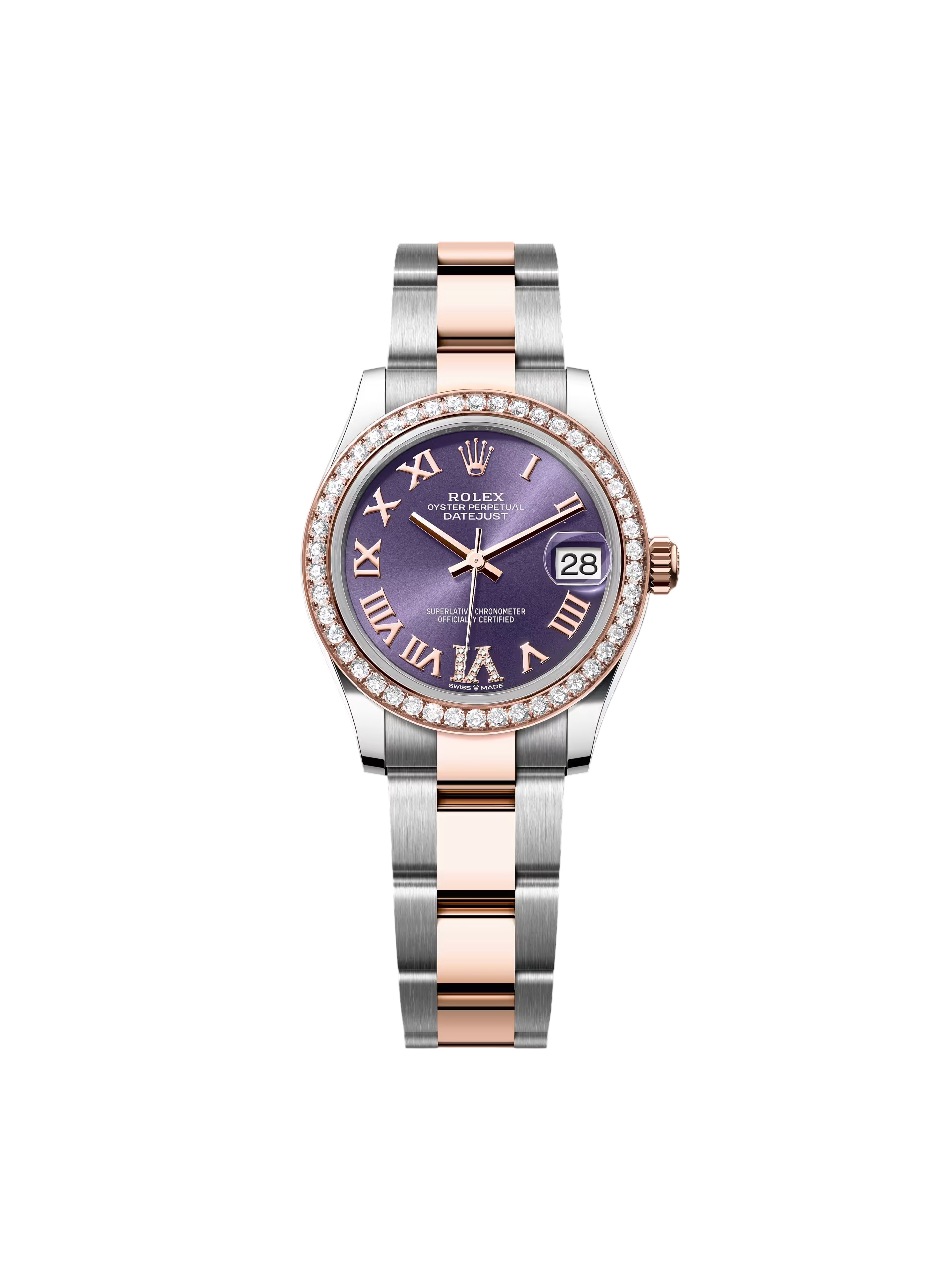 RLX Datejust m278381-0015/0016 Aubergine Roman Dial 31mm Oyster Bracelet
