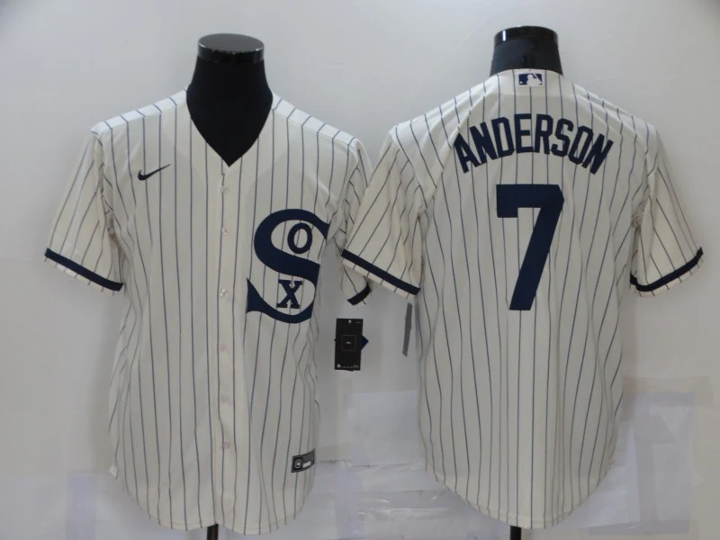 Men's Chicago White Sox Tim Anderson #7 Beige Replica Baseball Jersey