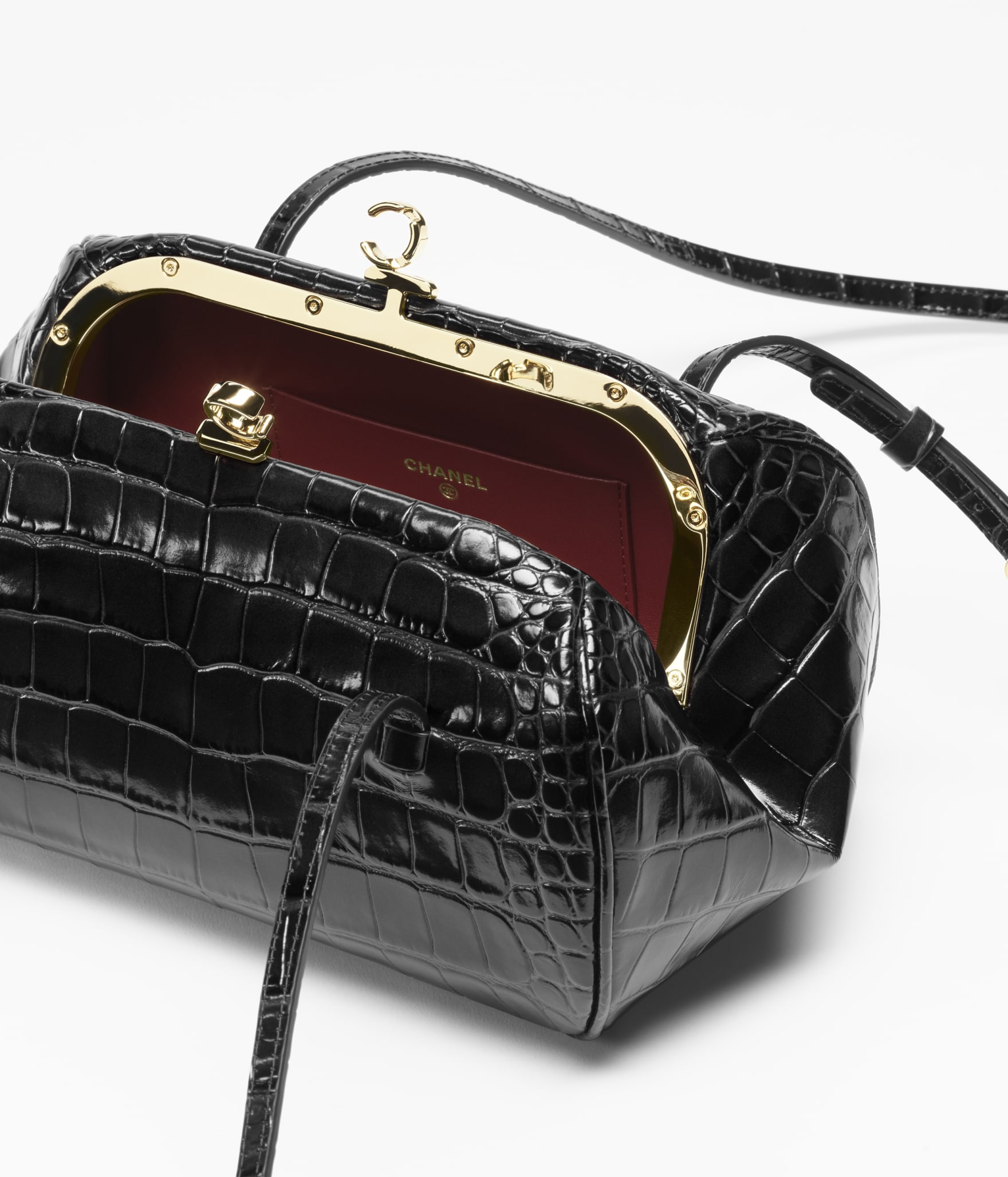 Clutch with Leather Strap