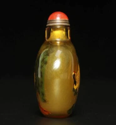 Old Chinese Painting Snuff Bottle w/crane