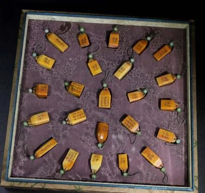 766G Set Old Chinese Shoushan Stone Seal Stamp Statue N2231