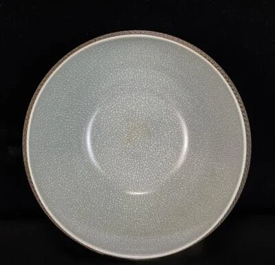 Signed Old Chinese Ru Kiln Brush Washer w/kids N480