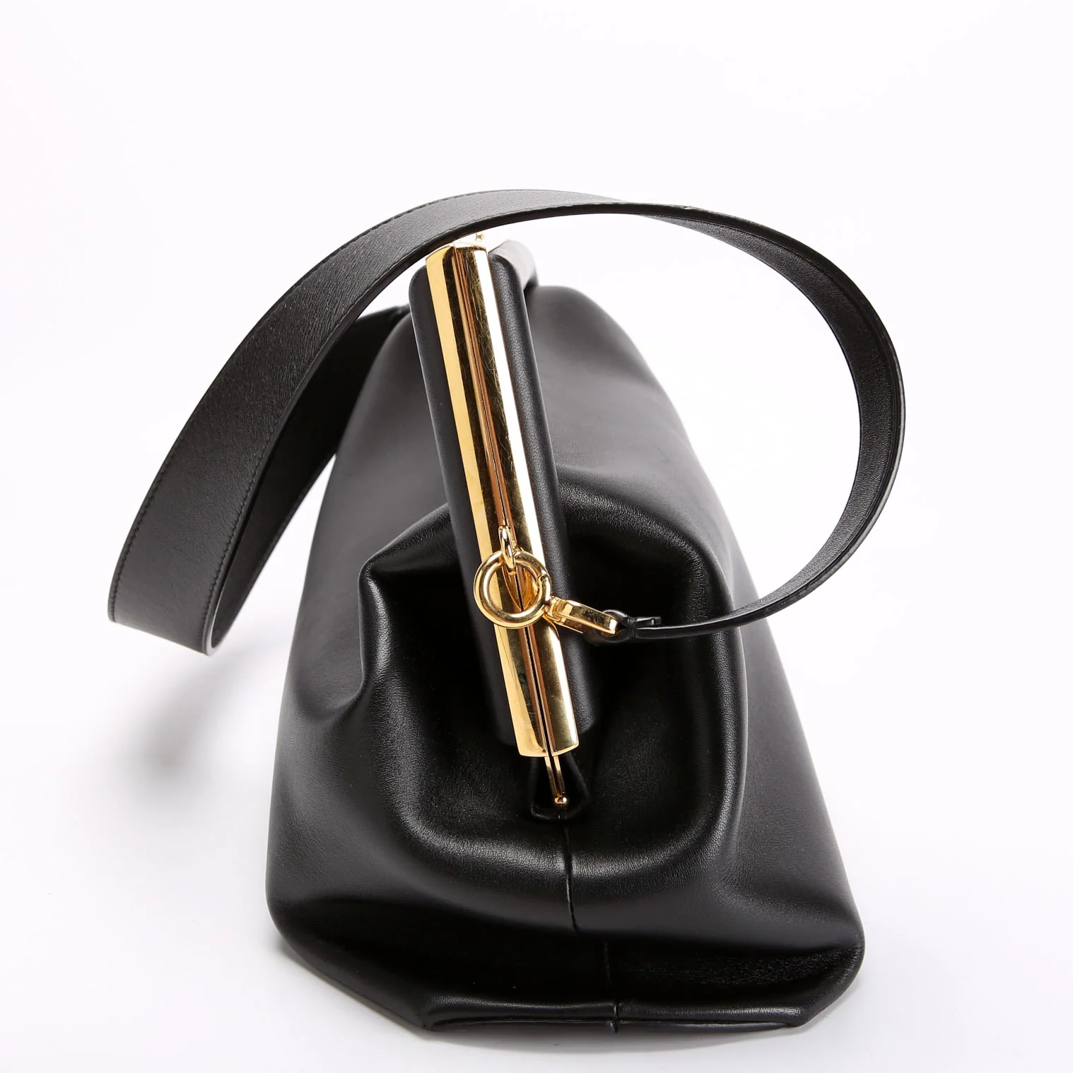 FENDI 8BP127 First Medium Leather Shoulder Bag Black