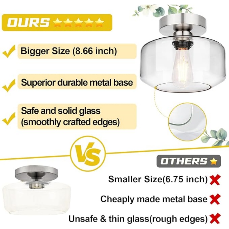 CIELUME Industrial Semi Flush Mount Ceiling Light