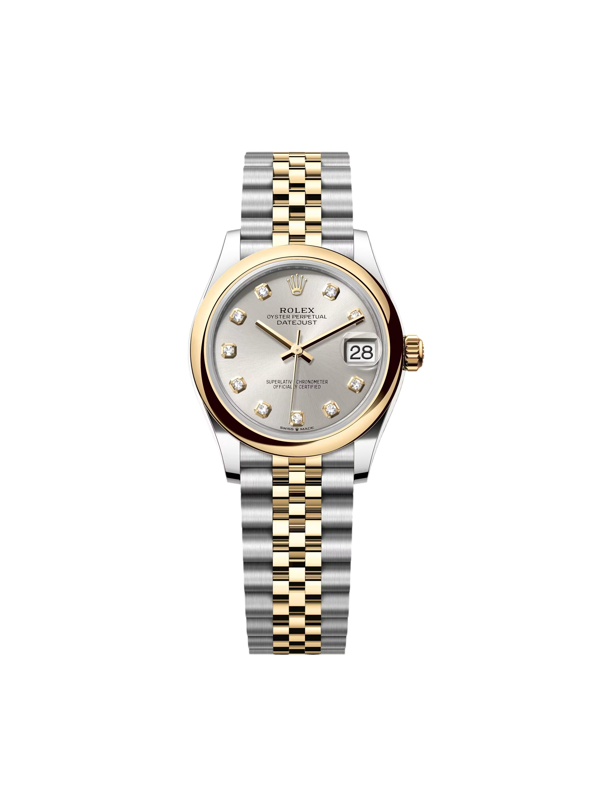 RLX Datejust m278243-0019/0020 31mm Silver Dial Yellow Rolesor Oyster Watch