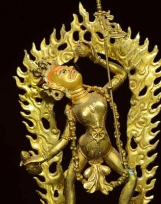 30CM Old Chinese Bronze Statue w/ Buddha N2943