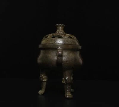 Ming Xuande Signed Old Chinese Bronze or Copper Incense Burner w/elephant feet
