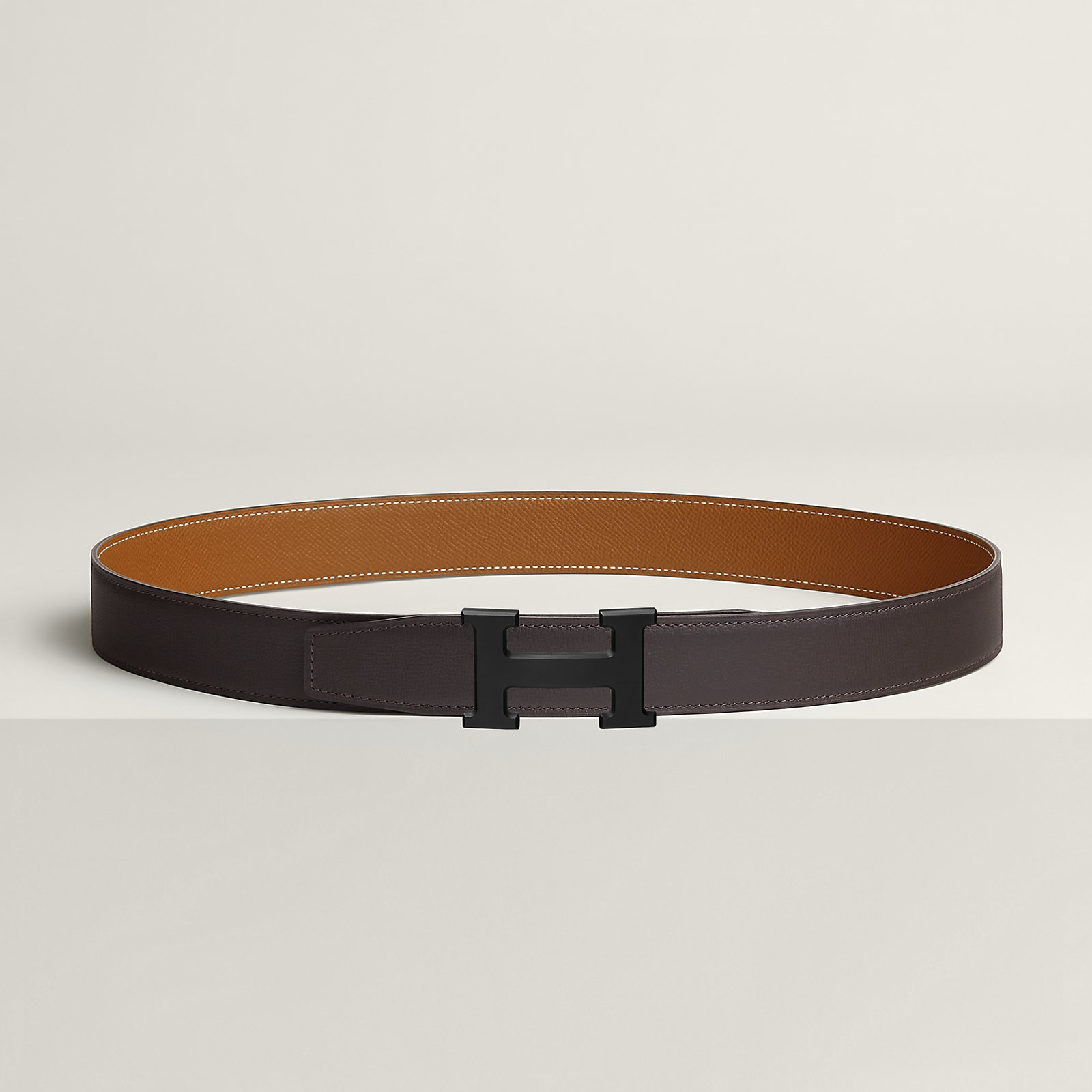 H belt buckle & Reversible leather strap 32 mm