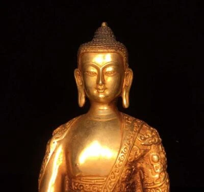 22CM Old Chinese Bronze Statue Buddha N1692