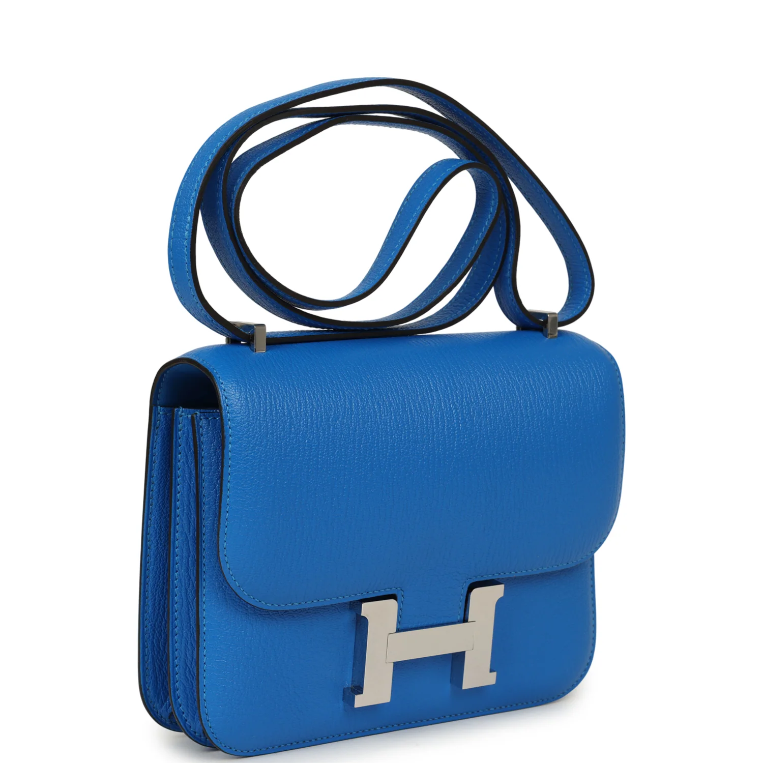 HERMÈS Constance 18 Bleu Hydra Chevre Mysore Palladium Hardware