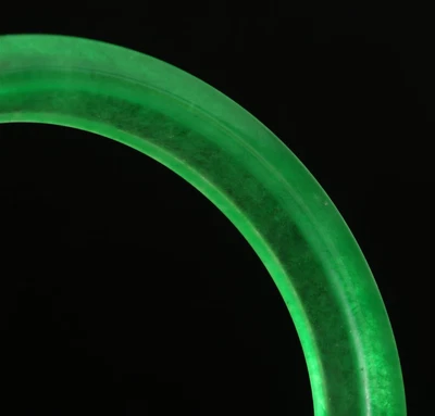 40G Chinese Natural Green Jadeite Jade Bangle Bracelet 60MM