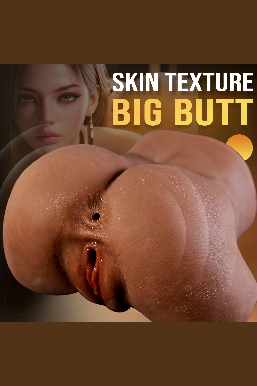 Brooklyn TPE Dark Tanned Affordable Real-life Booty Sex Doll Torso For Men
