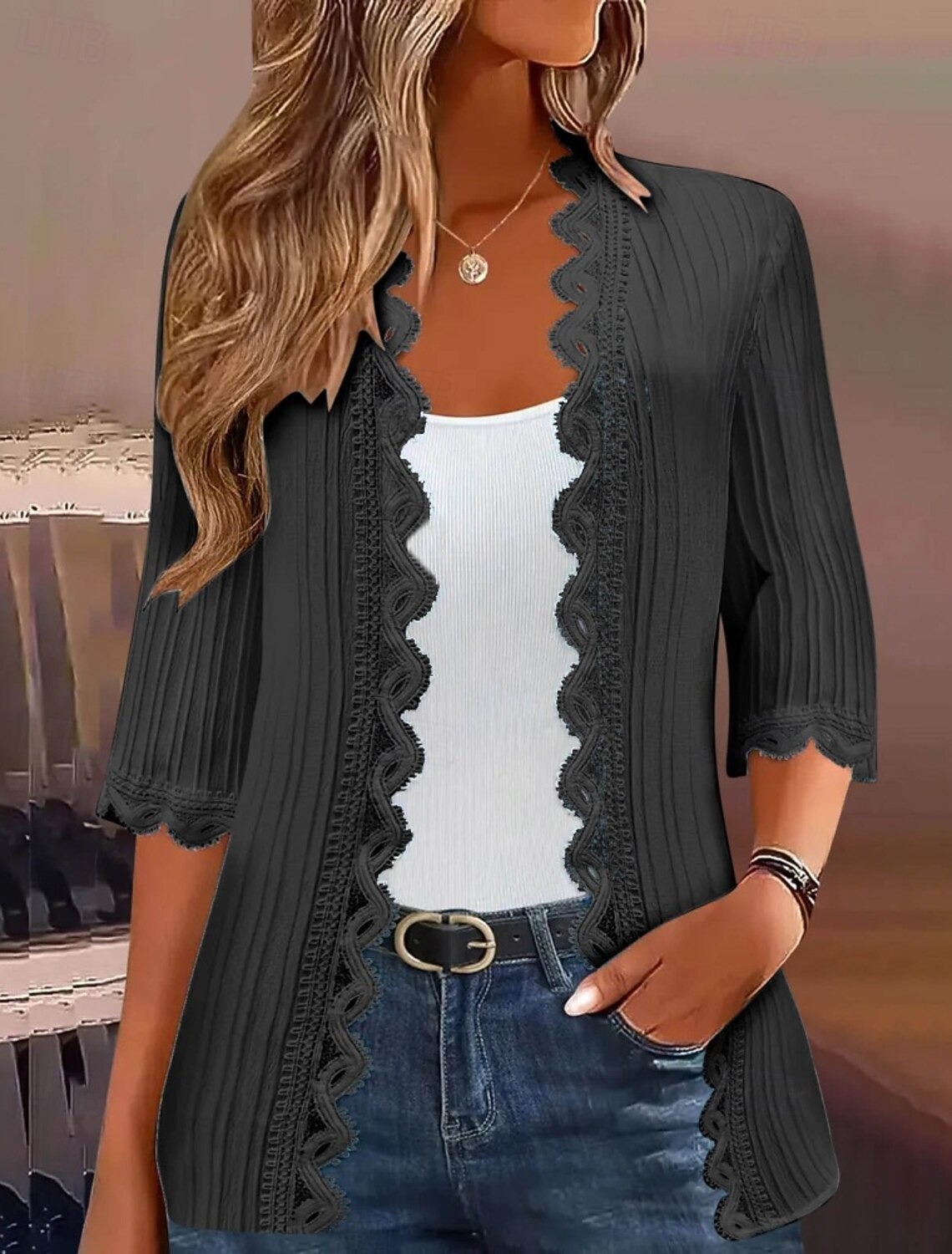 Women's Sweater Cardigan Streetwear Casual Solid Color V Neck Knitted 3/4 Length Sleeve Regular Tops Knit Holiday Going out Weekend Wine Red Black Spring Fall