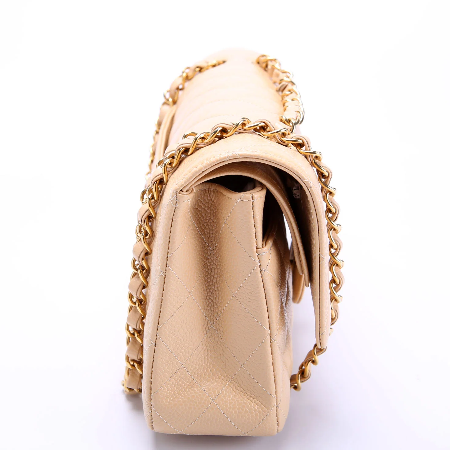 CHANEL Classic Flap Medium Caviar RFID Tan