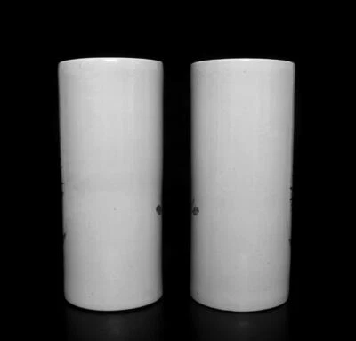 Pair Xu Pinheng Signed Antique Chinese Famille Rose Vase W/flower