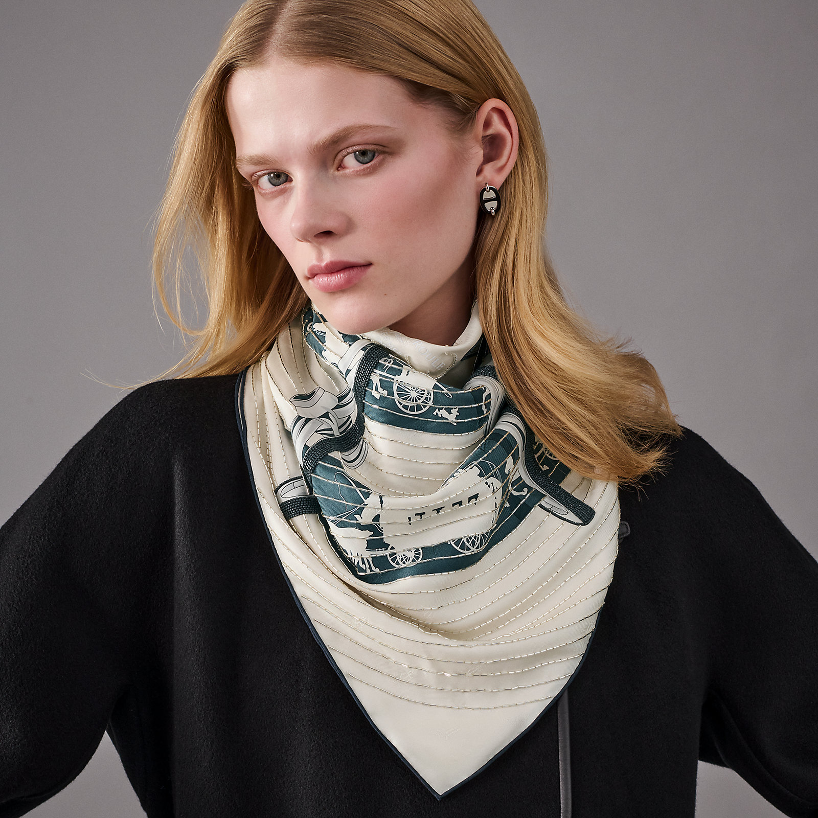 Paris Qui Roule embroidered scarf 70