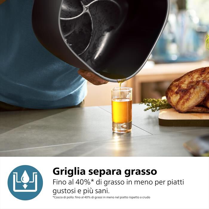 PHILIPS - AIRFRYER SERIE 5000 DA 9L COTTURA VAPORE NA555/00-Inox