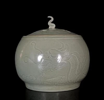Old Chinese Yue Kiln Incense Burner w/dragon N673