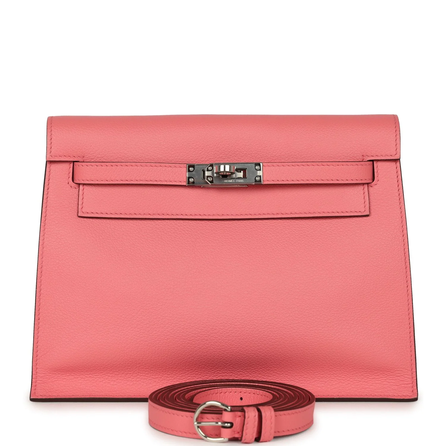 HERMÈS Kelly Danse Rose Azalee Verso Evercolor Palladium Hardware