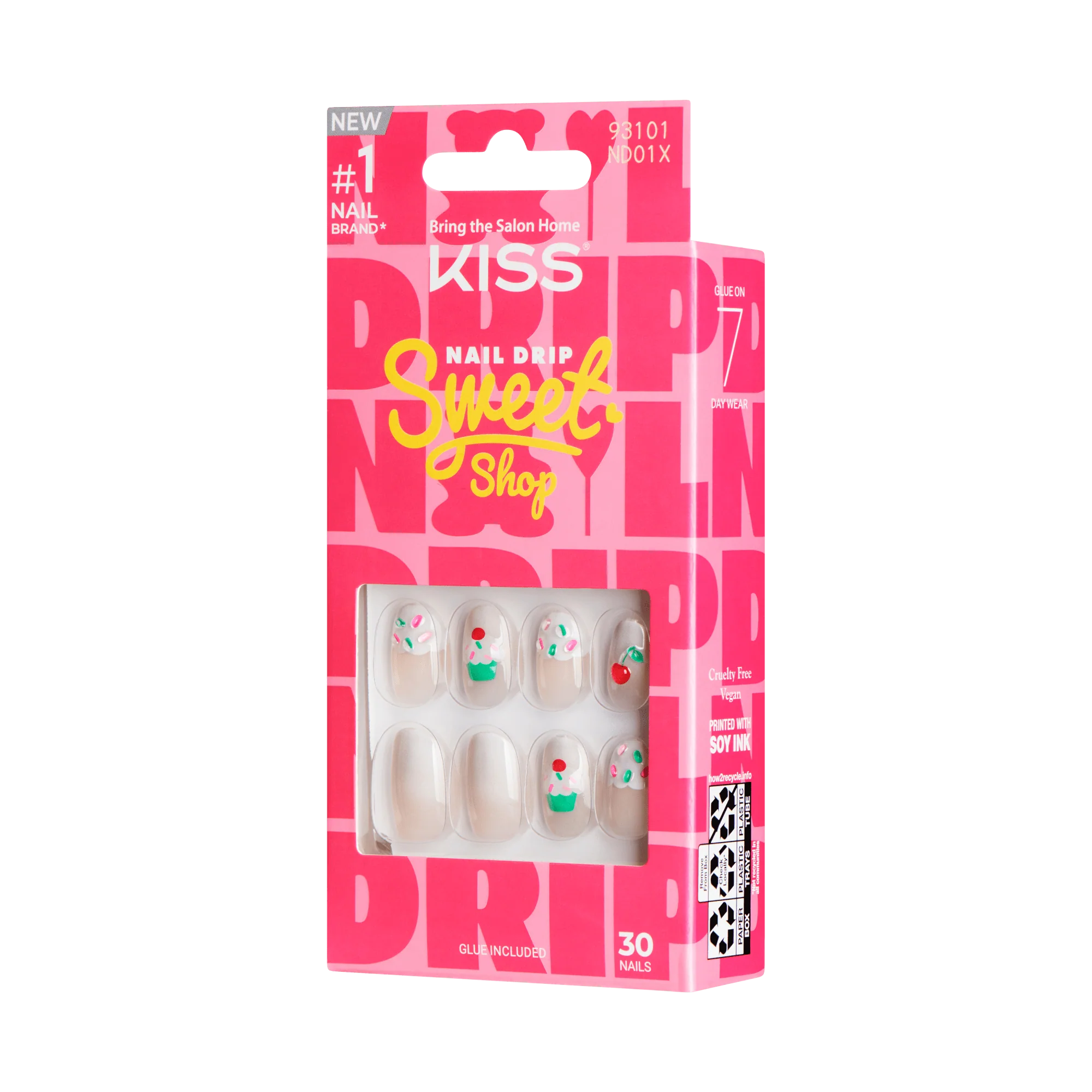 KISS Nail Drip Sweet Shop Press On Glue Nails - Hot Drip