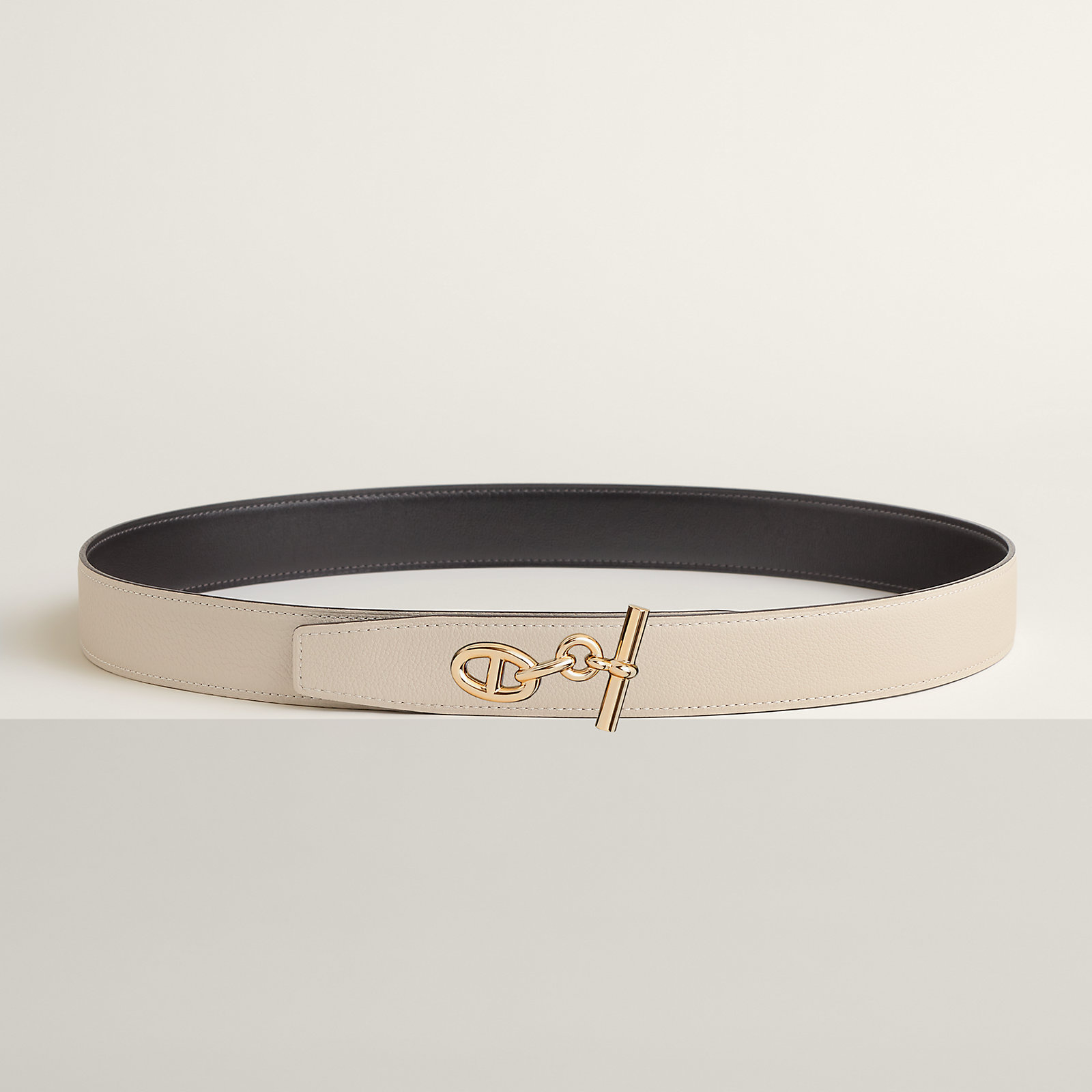 Yachting belt buckle & Reversible leather strap 32 mm