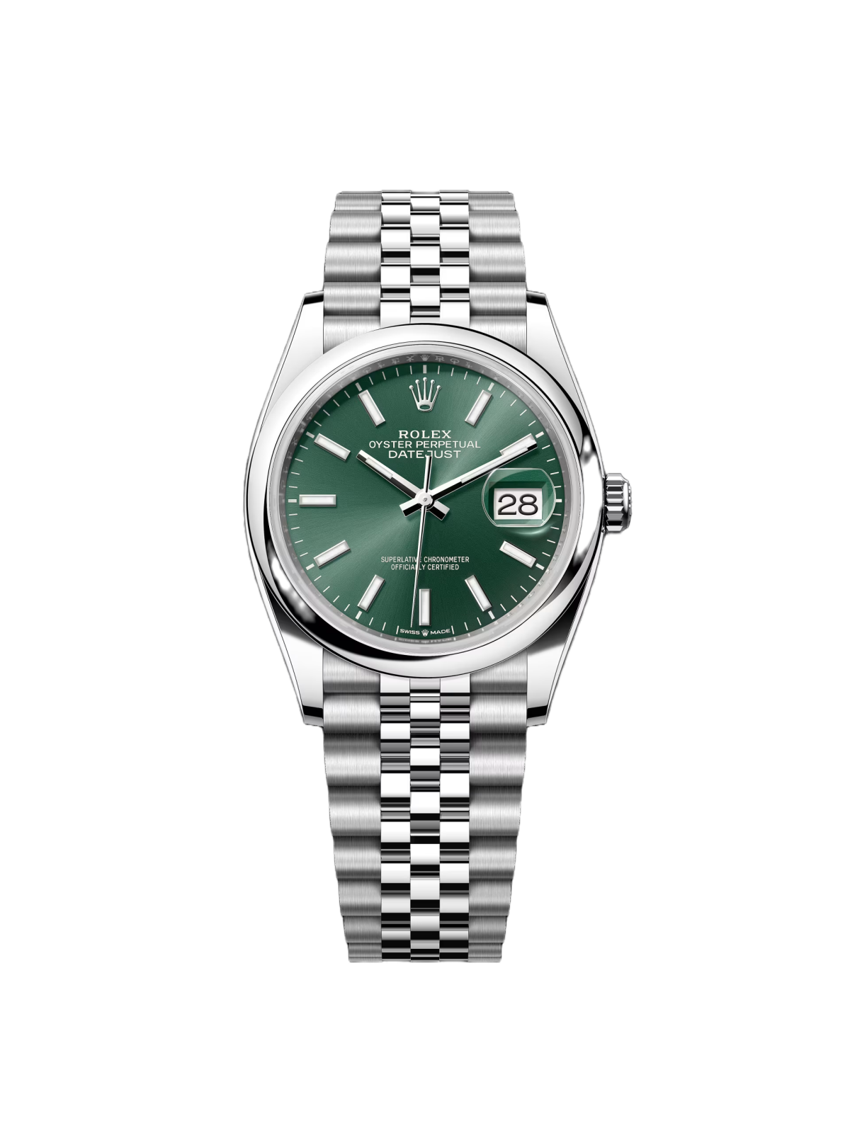 RLX  Datejust 36mm 126200 Mint Green Dial Stainless Steel Oyster Bracelet Watch