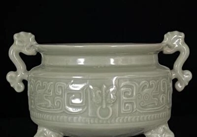 Old Chinese Secret Color Incense Burner w/dragon N871