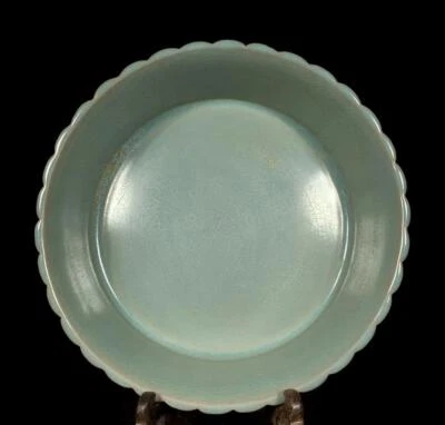 Old Chinese Ru Yao Ru Kiln Brush Washer w/bamboo CK746