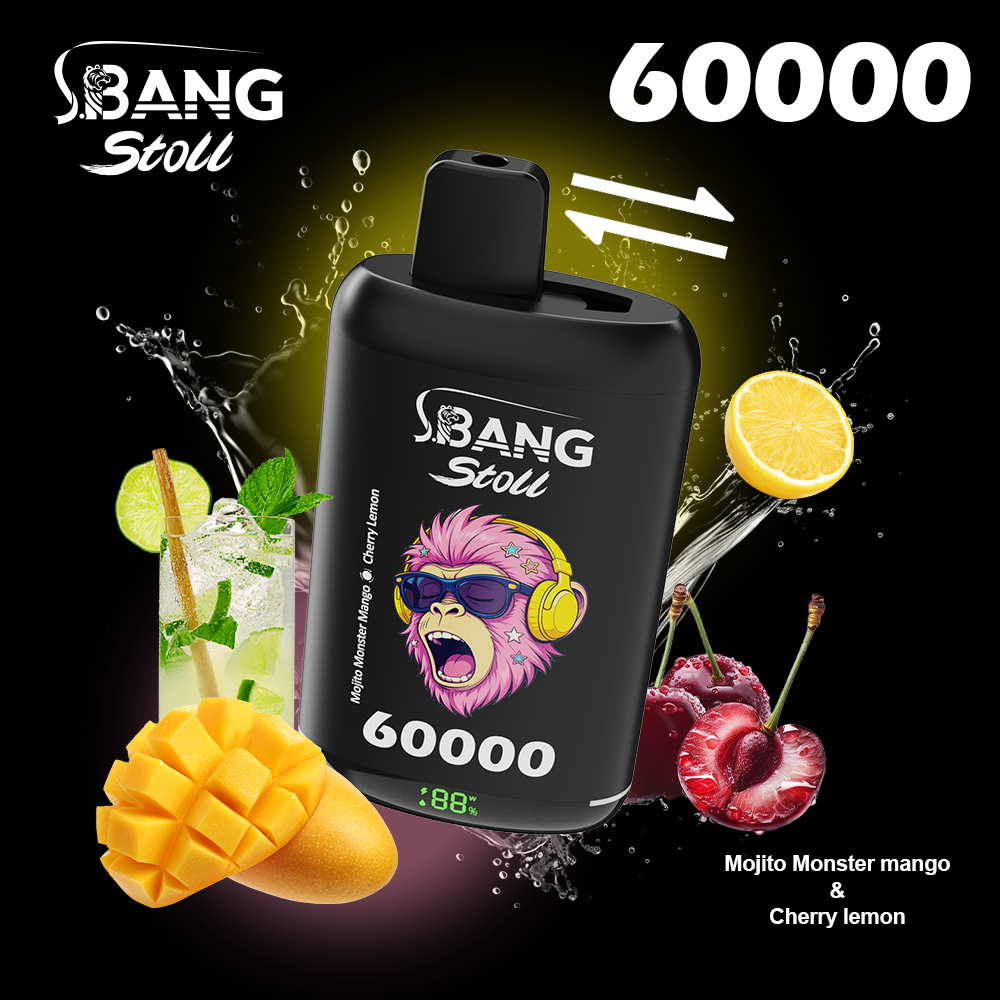 [Minimum order of two]Bang Stoll 60K Puffs 2-in-1 Prefilled Vape | Dual Flavor, Rechargeable