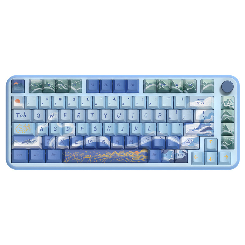 Lake and Mountain Scenery Original PBT Keycap Set – Cherry Profile Full 5-Side Dye-Sub – 138/158 Keys
