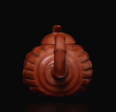 Signed Old Chinese Handmade Yixing Zisha Teapot w/bamboo