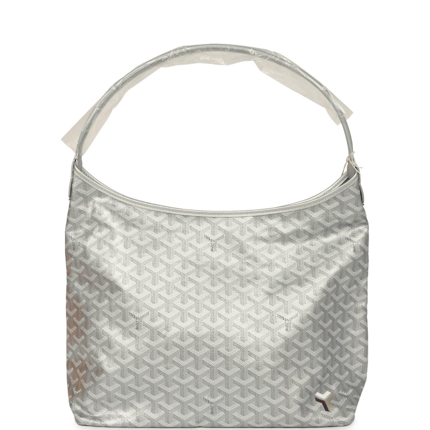 GOYARD Goyardine Silver Metallic Bohème Hobo Palladium Hardware