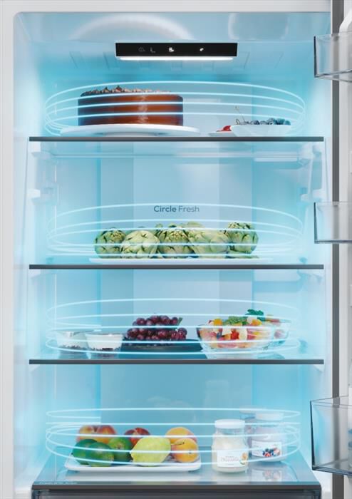 CANDY - Frigorifero combinato CNCQ2T618EX Classe E 355 lt-Stainless steel