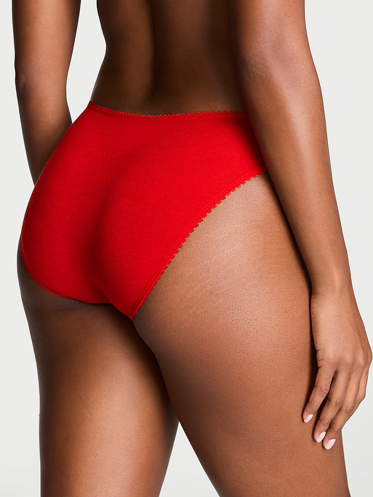 Victoria's Secret Stretch Cotton Dot Mesh Bikini Panty Smooth
