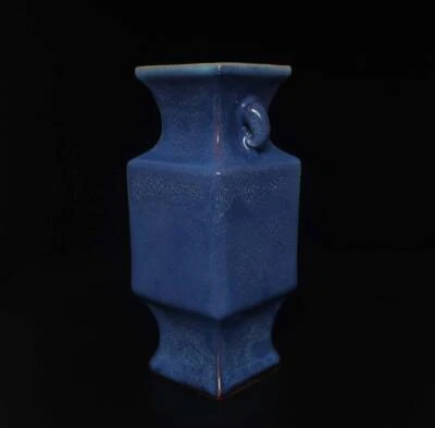 Old Fine Chinese Ru Kiln Blue GlazeVase w/ear