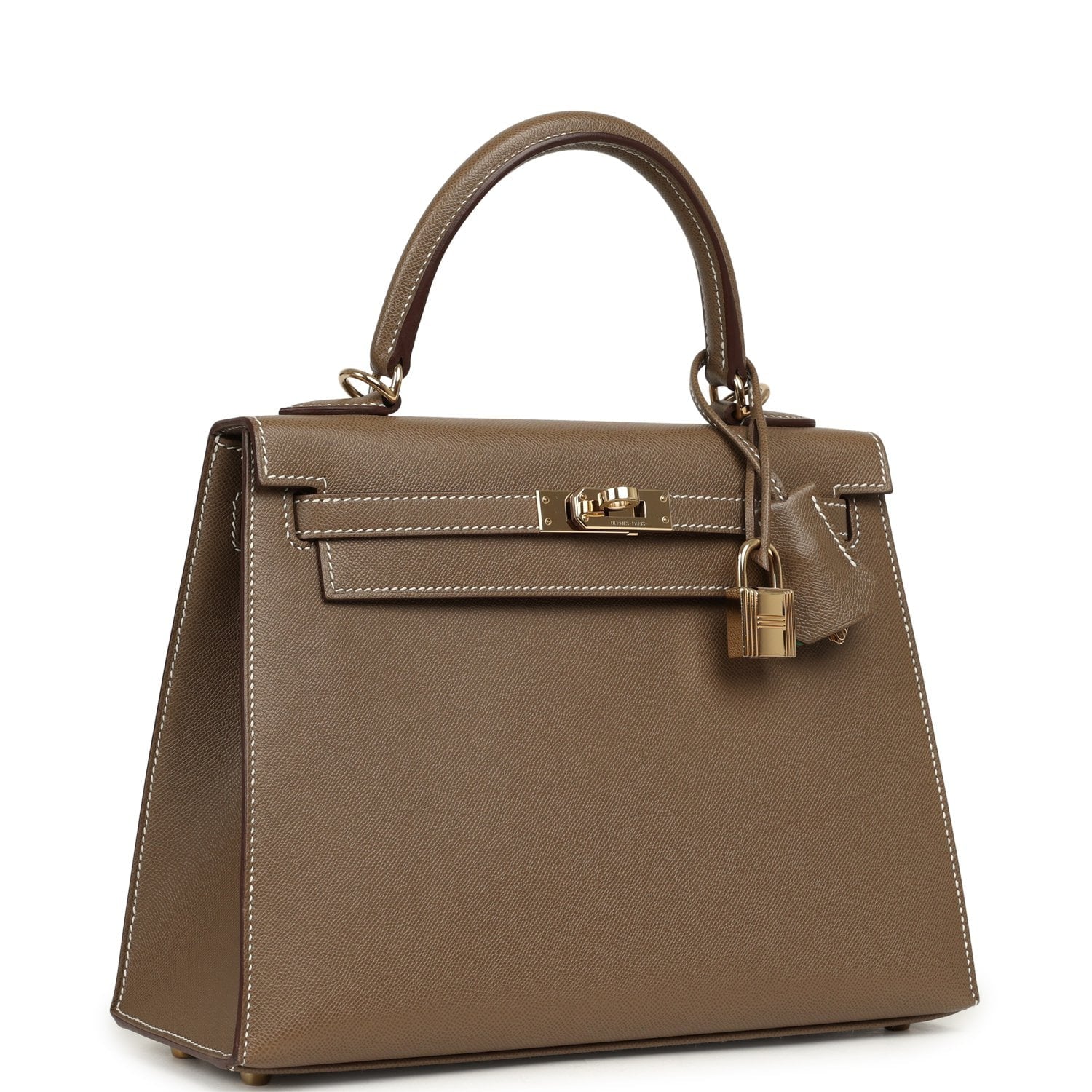 HERMÈS Kelly Sellier 25 Etoupe Verso Madame Permabrass Hardware